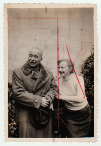 Press Photo 1955,  Wax crayon on photographic paper - 15.5cm x 10.6cm